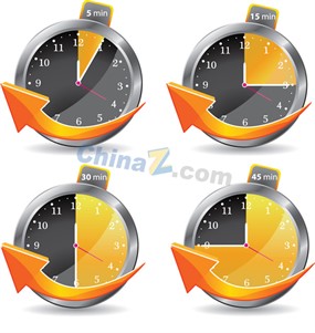 时钟闹钟图标矢量下载